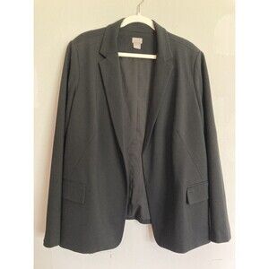 Chico’s Open Front Black Blazer 16 Women’s Plus Rayon Blend Office Professional